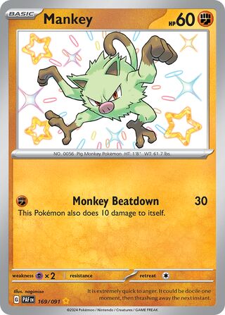 Mankey 169/091 - Paldean Fates