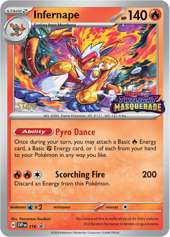 Infernape Staff Prerelease 116 - Scarlet & Violet Promos