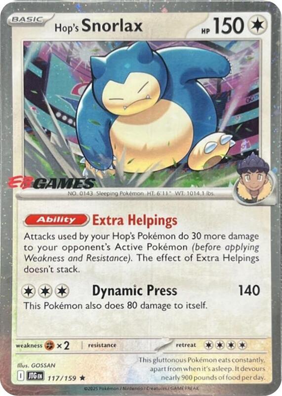 Hop's Snorlax EB Games Cosmos Holo 117 - Miscellaneous Promos