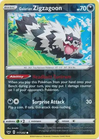 Galarian Zigzagoon 117/202 - Sword & Shield Base