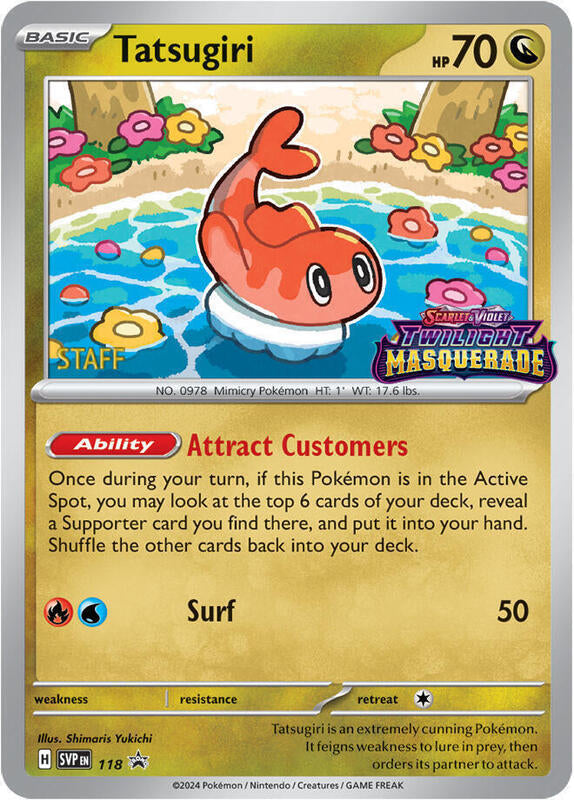 Tatsugiri Staff Prerelease 118 - Scarlet & Violet Promos