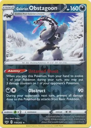 Galarian Obstagoon 119/202 - Sword & Shield Base