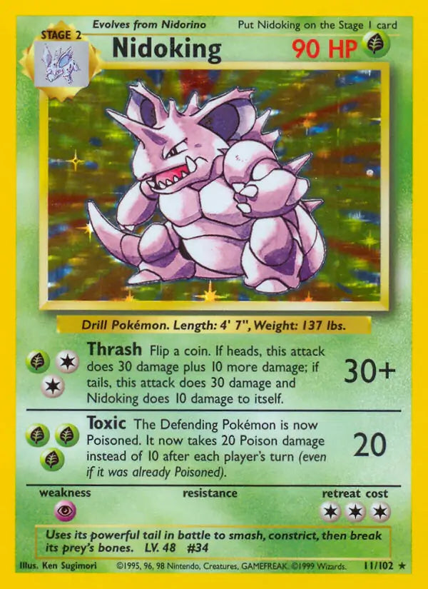 Nidoking 11/102 - Base Set (Shadowless)