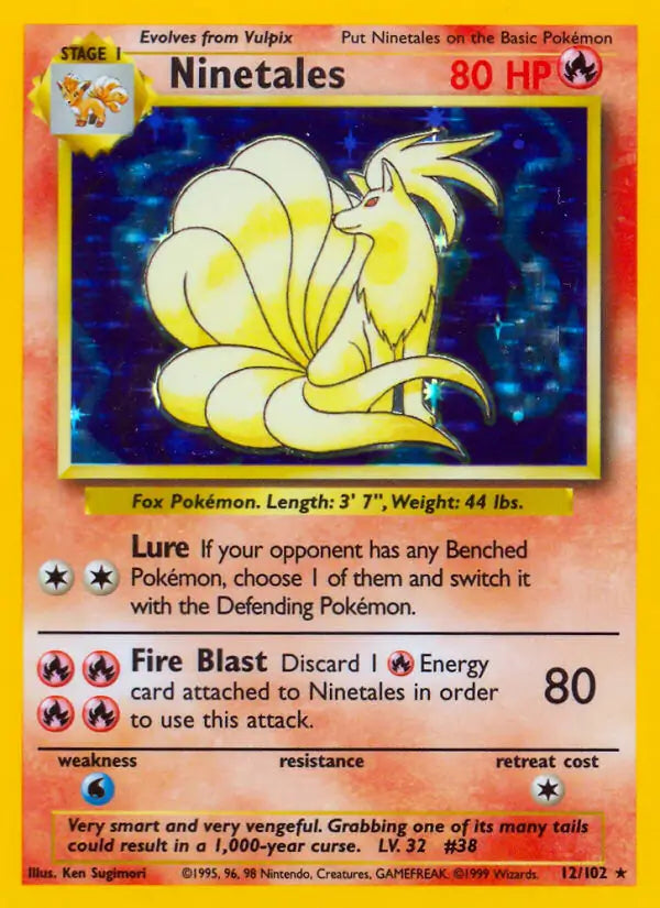 Ninetales 12/102 - Base Set (Shadowless)