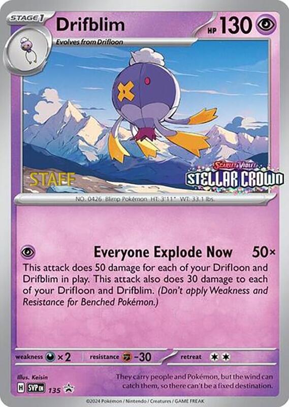 Drifblim Staff Prerelease 135 - Scarlet & Violet Promos