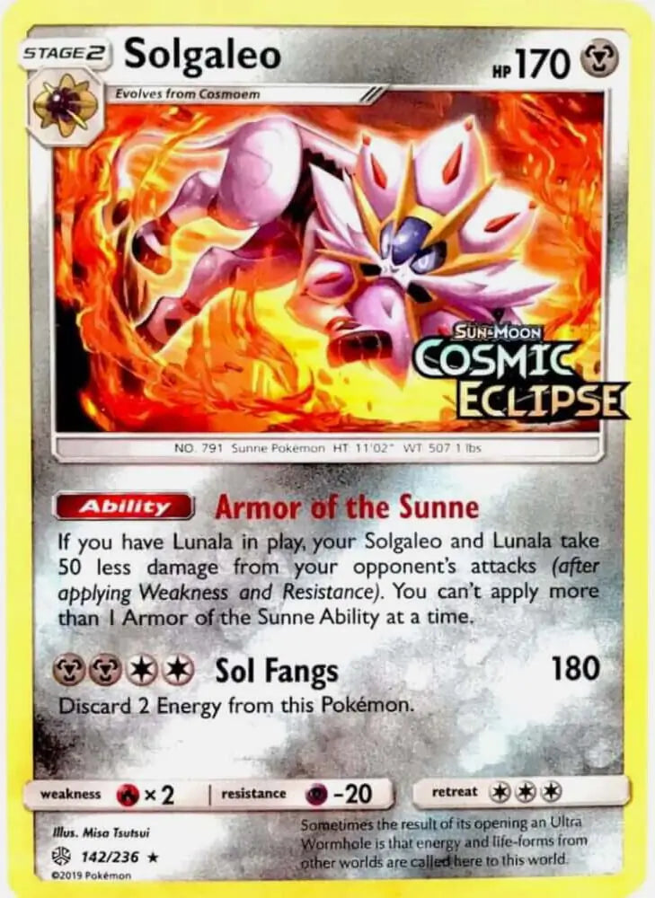 Solgaleo Cosmic Eclipse Stamped 142 - Miscellaneous Promos
