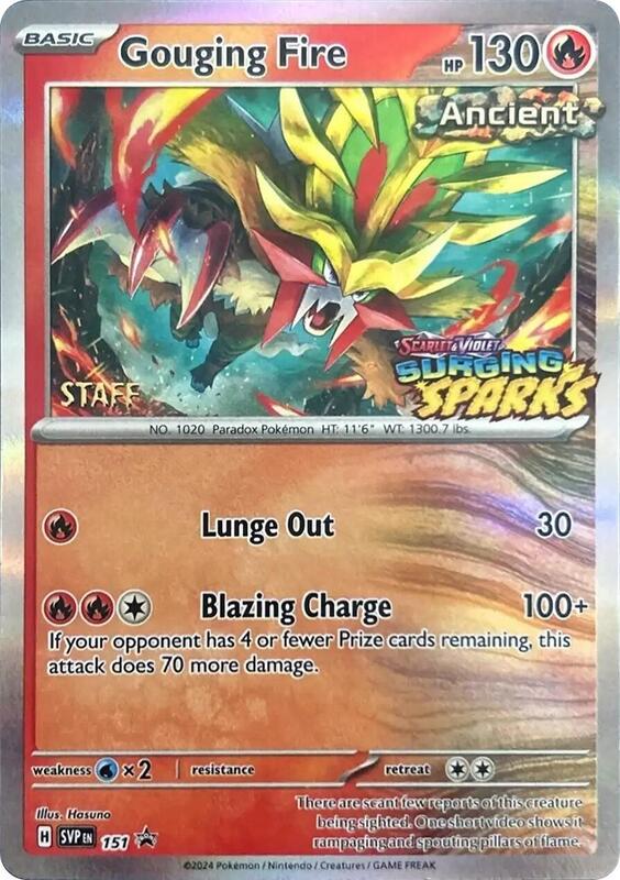 Gouging Fire Staff 151 - Scarlet & Violet Promos