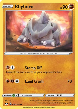 Rhyhorn 097/202 - Sword & Shield Base