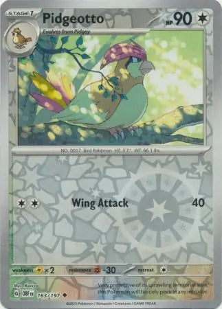 Pidgeotto 163/197 - Obsidian Flames
