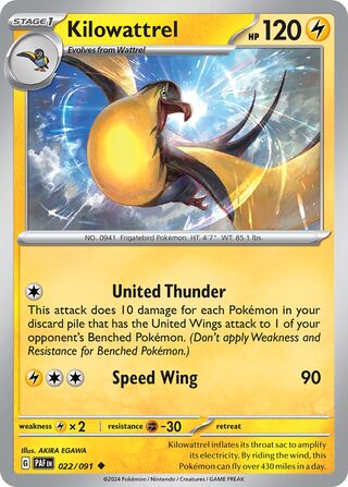 Kilowattrel 022/091 - Paldean Fates