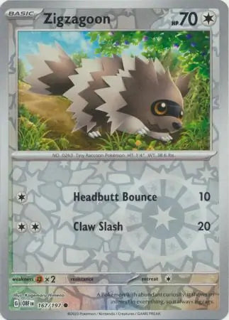 Zigzagoon 167/197 - Obsidian Flames