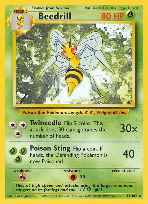 Beedrill 17/102 - Base Set (Shadowless)