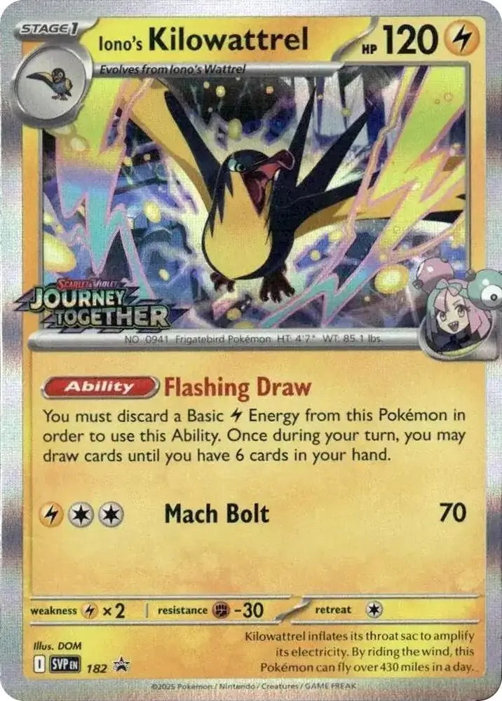 Iono's Kilowattrel Prerelease 182 - Scarlet & Violet Promos
