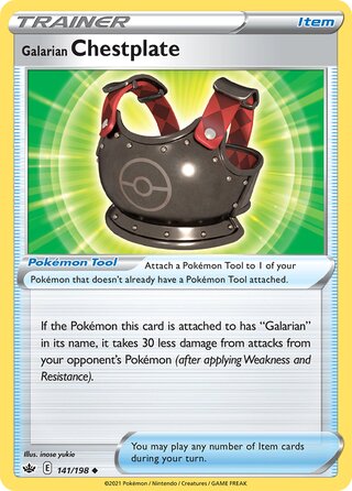 Galarian Chestplate 141/198 - Chilling Reign