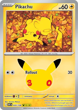 Pikachu 035/128 - 30th Celebration