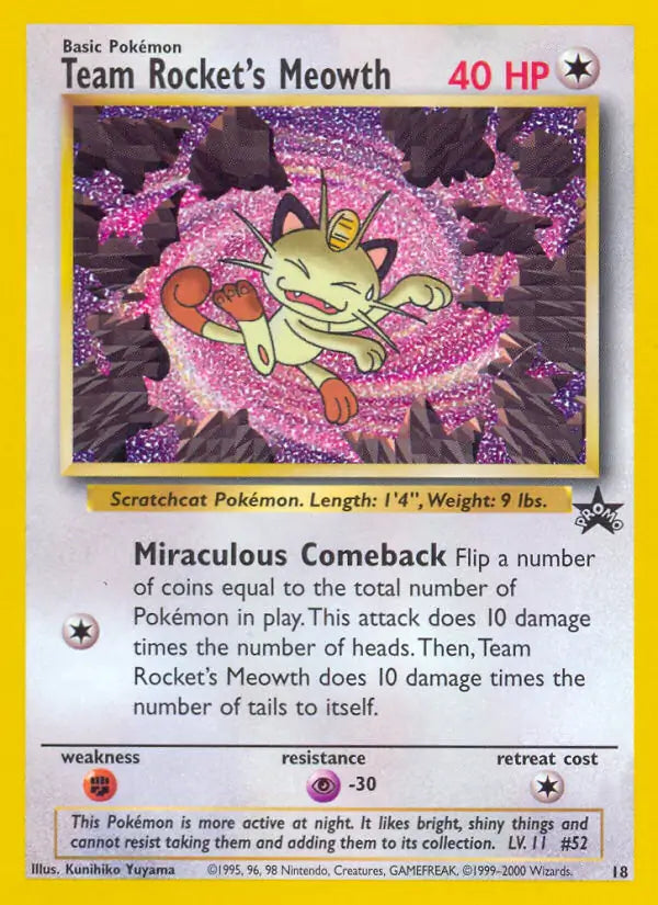 Team Rocket's Meowth 18 - WOTC Promo