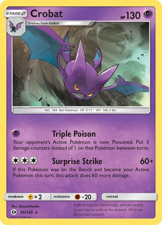 Crobat 56/149 - Sun & Moon Base