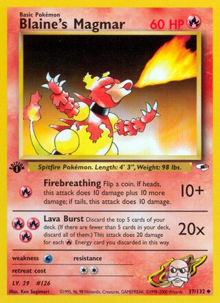 Blaine's Magmar 37/132 - Gym Heroes