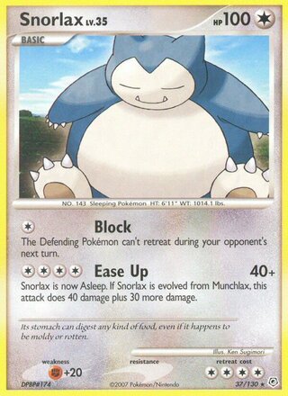 Snorlax 37/130 - Diamond & Pearl Base