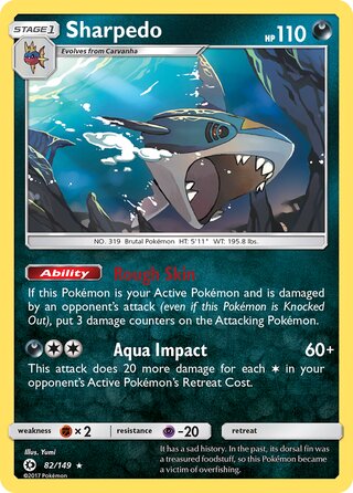 Sharpedo 82/149 - Sun & Moon Base