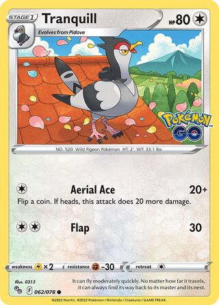 Tranquill 062/078 - Pokémon GO