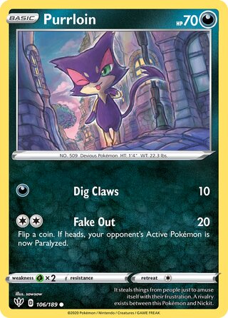 Purrloin 106/189 - Darkness Ablaze
