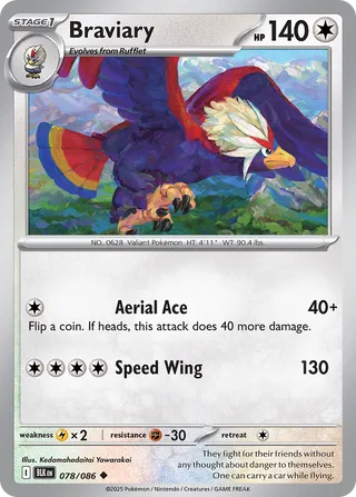 Braviary 078/086 - Black Bolt