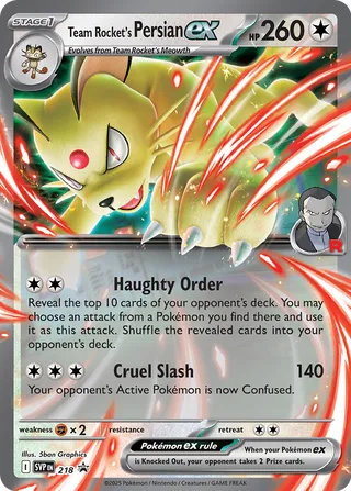 Team Rocket's Persian ex 218 - Scarlet & Violet Promos