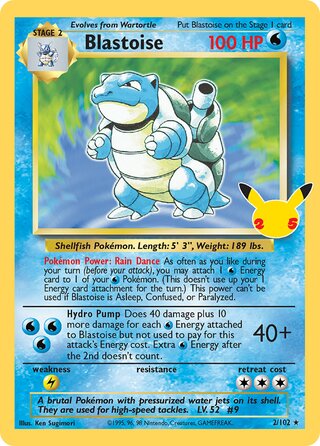 Blastoise 2/102 - Celebrations