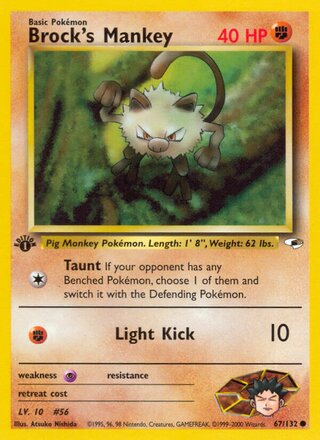 Brock's Mankey 67/132 - Gym Heroes