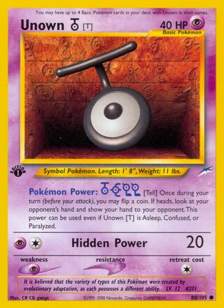 Unown [T] 88/105 - Neo Destiny