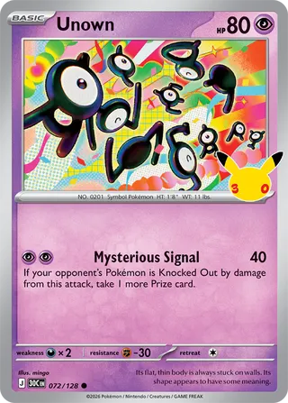 Unown 072/128 - 30th Celebration