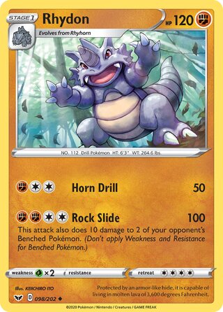 Rhydon 098/202 - Sword & Shield Base