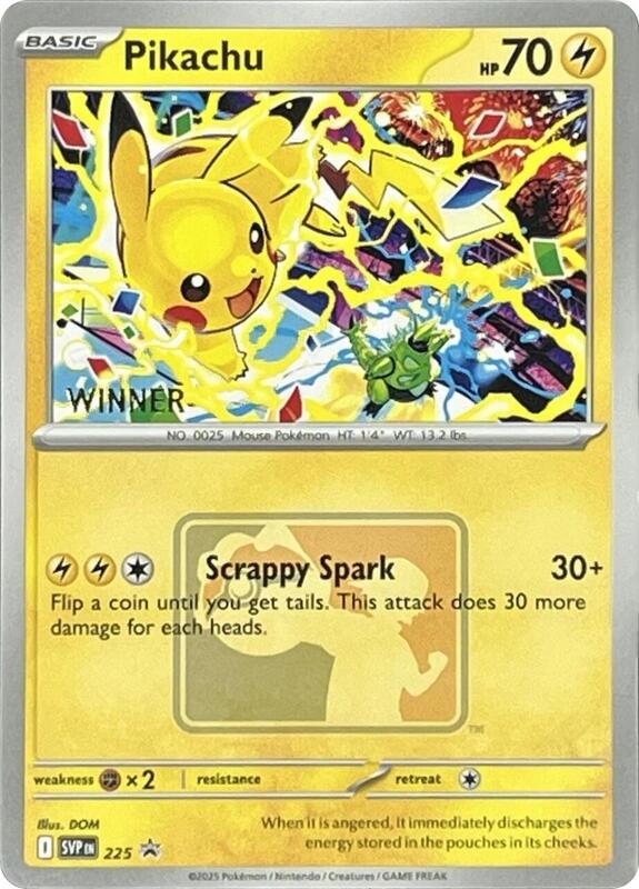 Pikachu World Championship 2025 Winner 225 - Scarlet & Violet Promos