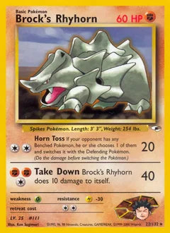 Brock's Rhyhorn 22/132 - Gym Heroes
