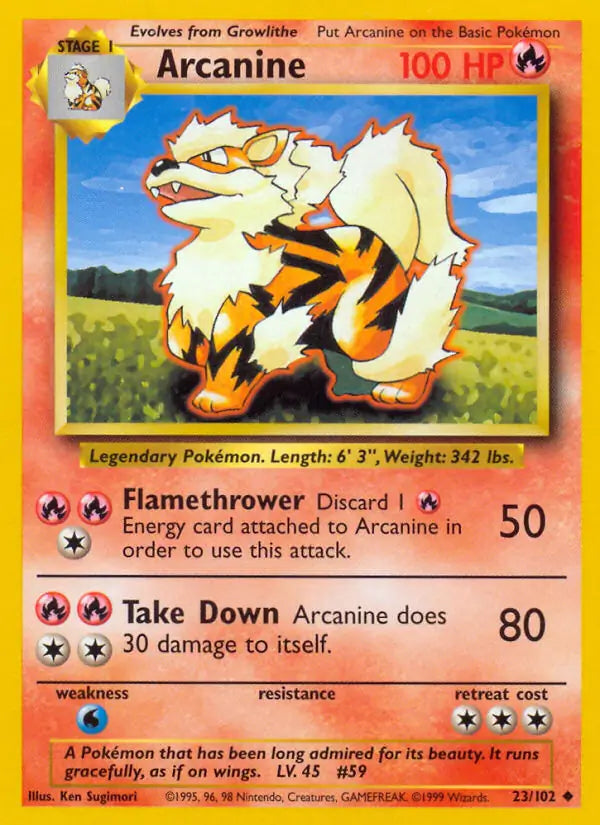 Arcanine 23/102 - Base Set (1st Edition)