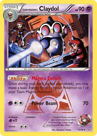 Team Magma's Claydol 11/34 - Double Crisis