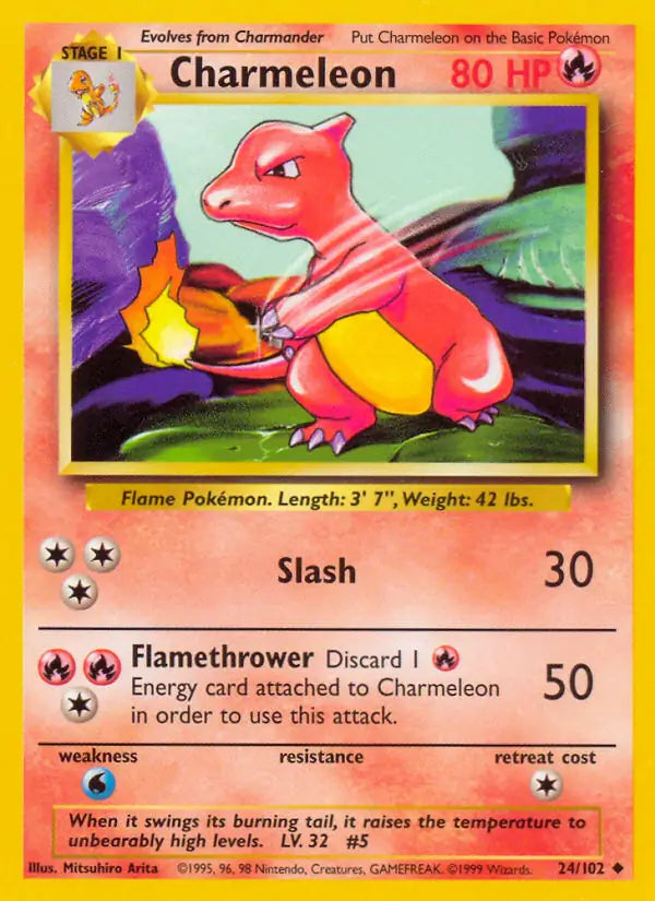 Charmeleon 24/102 - Base Set (Shadowless)