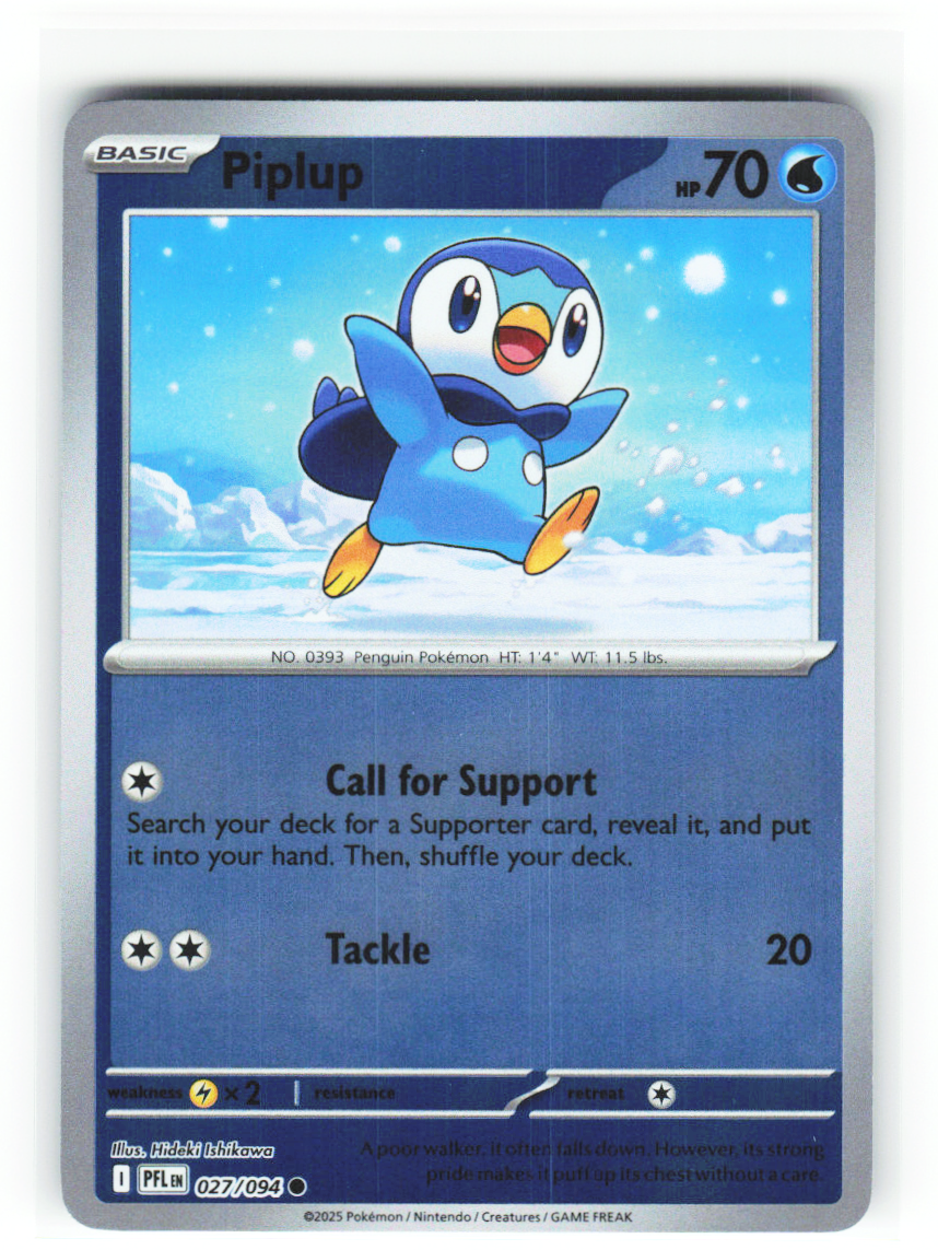 Piplup 027/094 - Phantasmal Flames - NM (ID: 53125427190285) - front