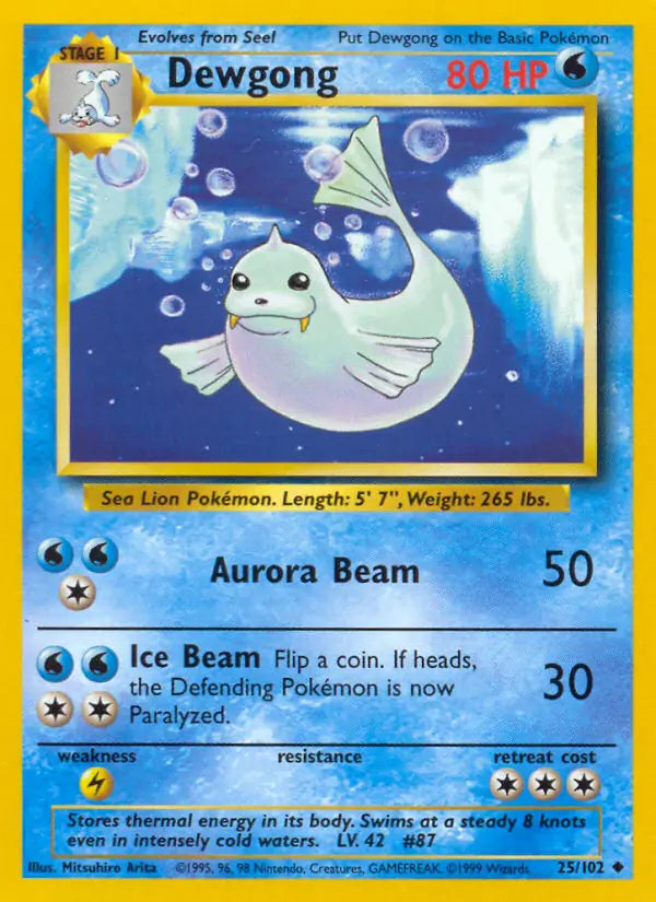 Dewgong 25/102 - Base Set (1st Edition)