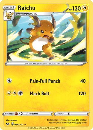 Raichu 066/202 - Sword & Shield Base