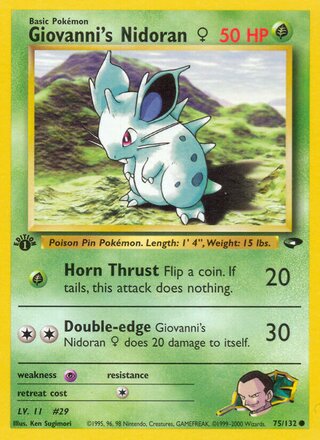 Giovanni's Nidoran ♀ 75/132 - Gym Heroes
