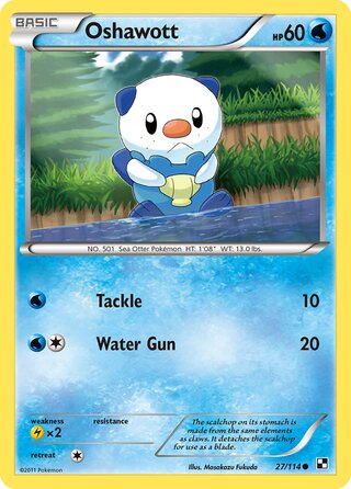 Oshawott 27/114 - Bllack & White Base