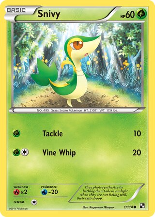 Snivy 1/114 - Bllack & White Base