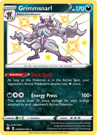 Grimmsnarl SV085/SV122 - Shining Fates