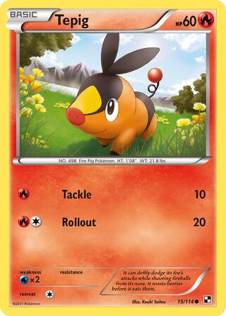 Tepig 15/114 - Bllack & White Base