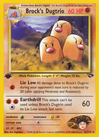 Brock's Dugtrio 22/132 - Gym Heroes