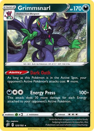 Grimmsnarl 125/192 - Rebel Clash
