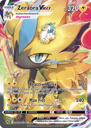 Zeraora VMAX GG42/GG70 - Crown Zenith