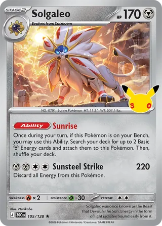 Solgaleo 105/128 - 30th Celebration
